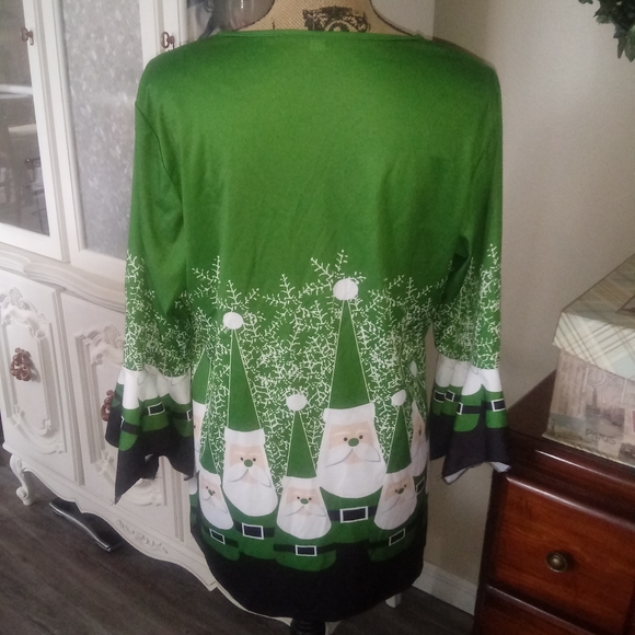 L/s Santa Themed Blouse - Picture 3 of 6